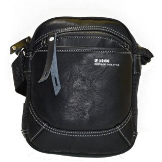 Leather-Fabric Shoulder Bag Leastat 9709 Leather-Fabric Shoulder Bag Leastat 9709